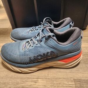 Hoka Men's Blue and Coral Athletic Shoes